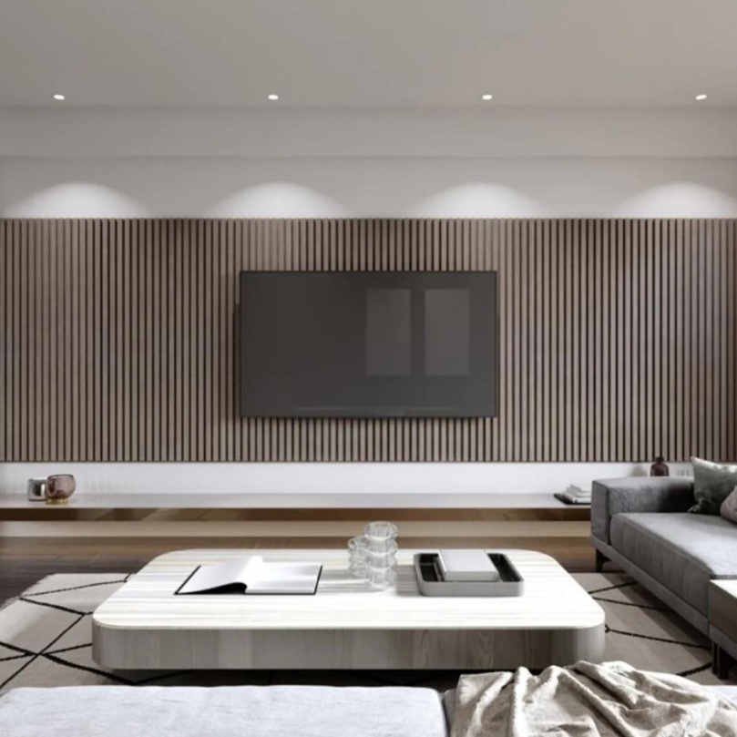 Acoustic Wood Wall Panel Thin Slat Series 1 - 2400 x 600mm