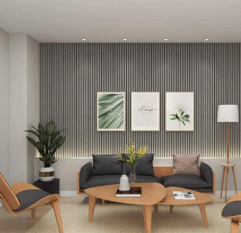 Acoustic Wood Wall Panel Thin Slat Series 1 - 2400 x 600mm