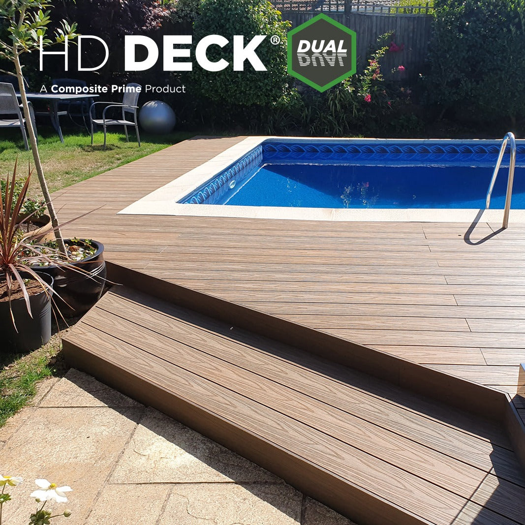 HD Deck Dual Oak/Walnut (Price per board) 22.5mm x 143mm x 3600mm