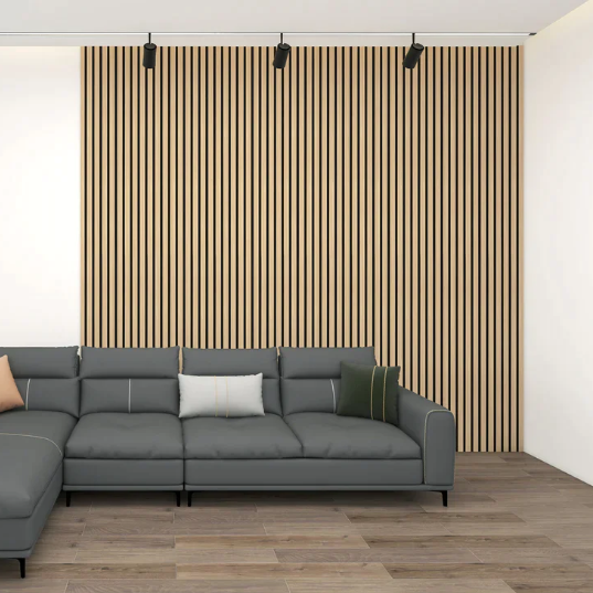Oak Acoustic Wood Wall Panel Thin Slat Series 1 - 2400 x 600mm