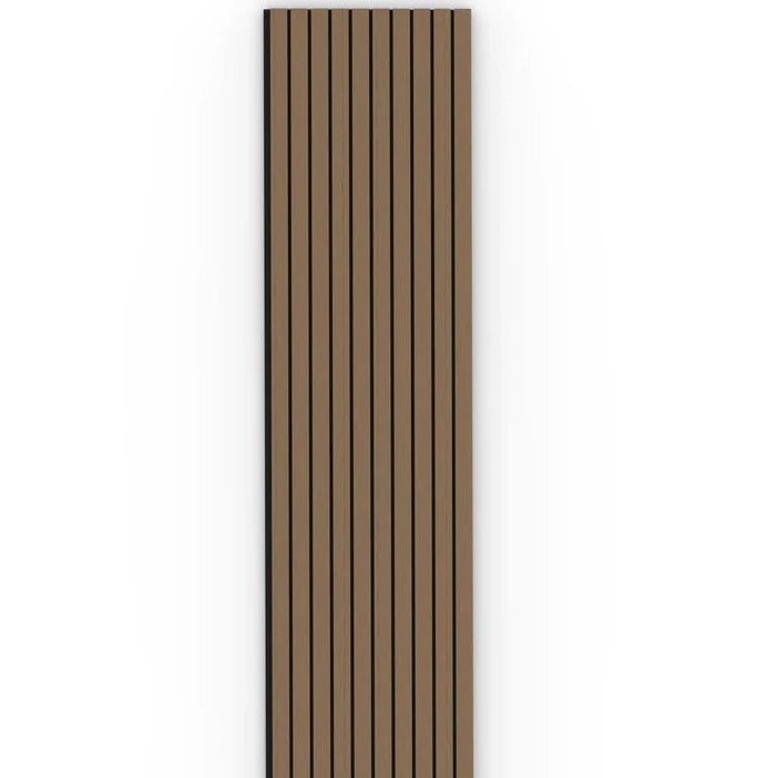 Smoked Oak Acoustic Wood Wall Panel Wide Slat Series 2 2400 x 600mm