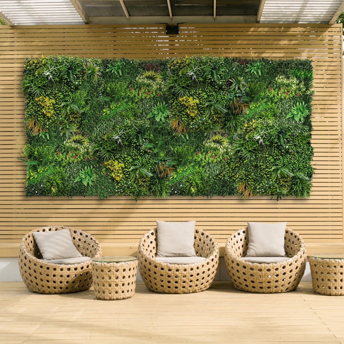 Colourful Blooms' Artificial Plant Wall Panel