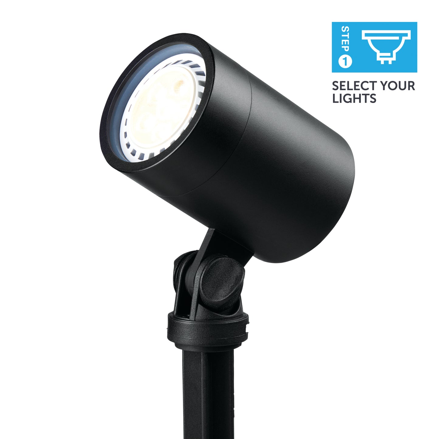 ELLUMIÈRE Black Outdoor Low Voltage LED Large Spotlight 3W