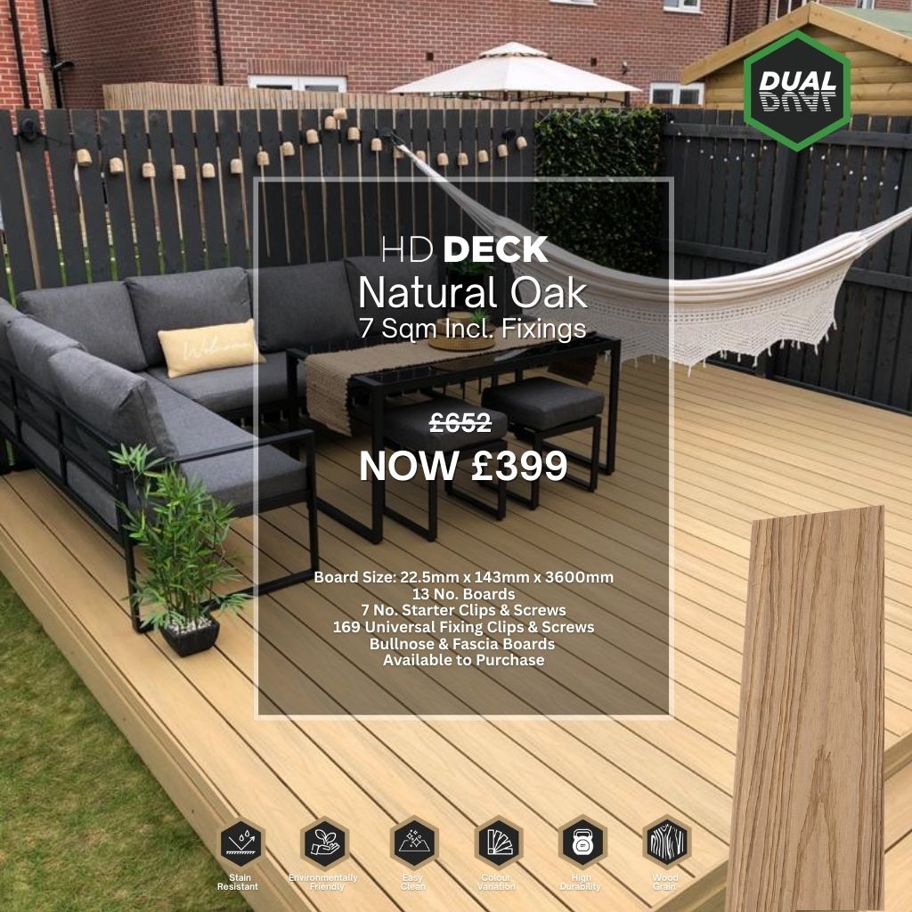 7 Sqm Natural Oak Composite Decking Kit