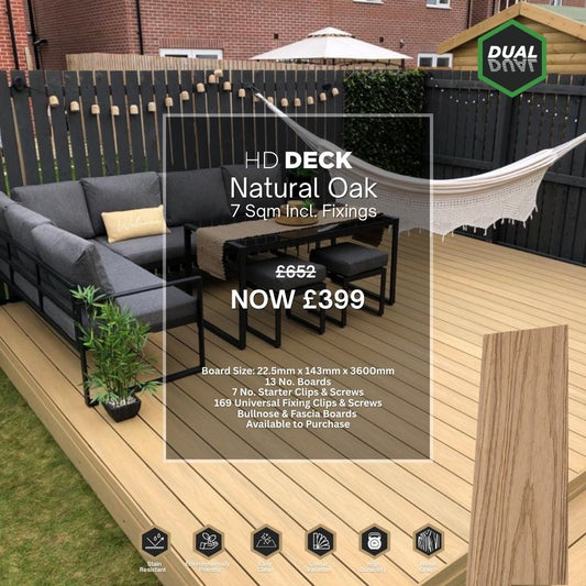 7 Sqm Natural Oak Composite Decking Kit