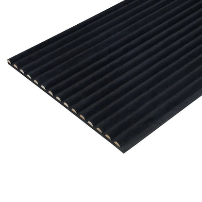 Velour Acoustic Panel Curved Slat 240cm by 60cm Black