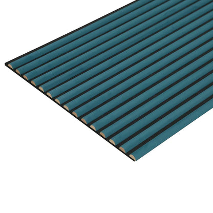Velour Acoustic Panel Curved Slat 240cm by 60cm Blue