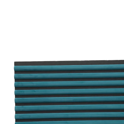 Blue Velour Acoustic Panel Curved Slat 240cm by 60cm
