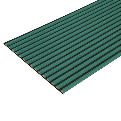 Velour Acoustic Panel Curved Slat 240cm by 60cm Green