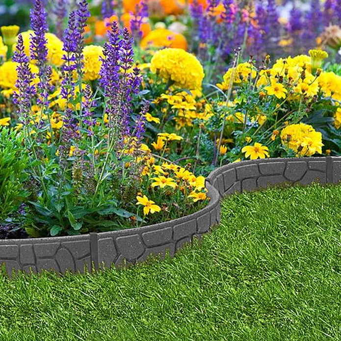 Grey Flexi Curve Lawn Edging 1.2m Rockwall Border