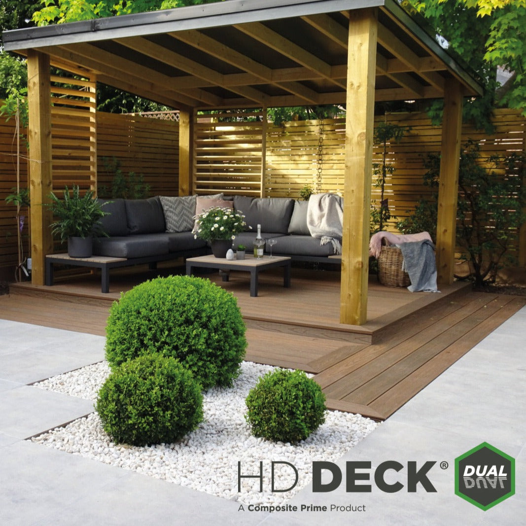 HD Deck Dual Oak/Walnut (Price per board) 22.5mm x 143mm x 3600mm