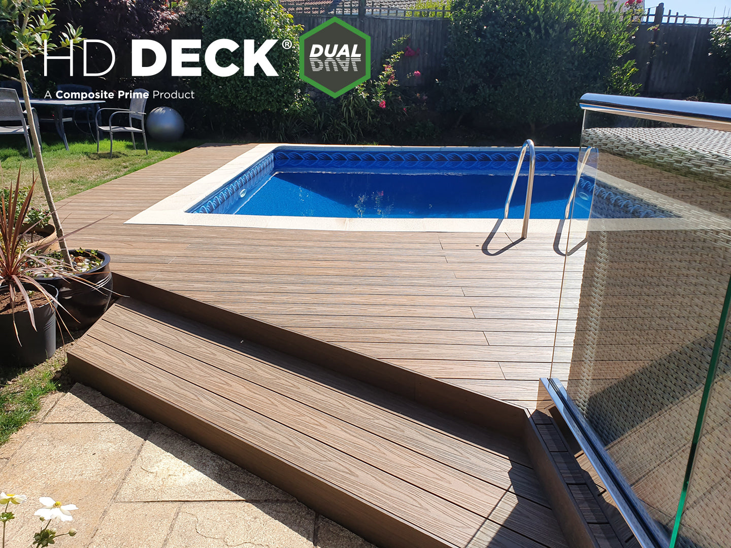 Composite Prime HD Dual Decking Around Pool
