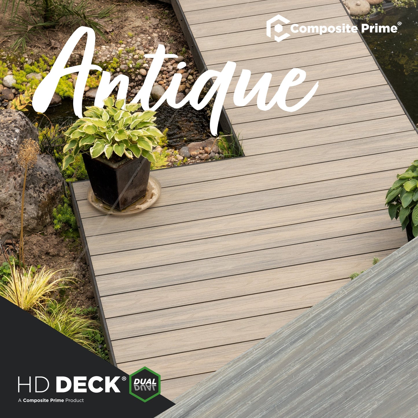 HD Deck Dual Carbon/Antique (Price per board) 22.5mm x 143mm x 3600mm