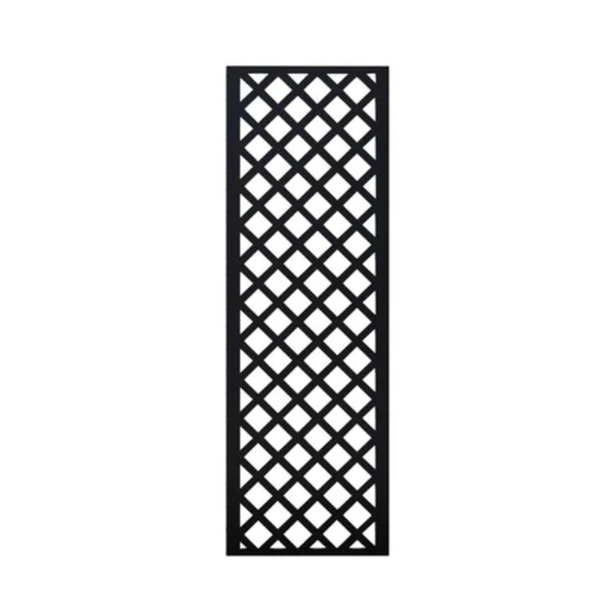Black lattice panel on a white background