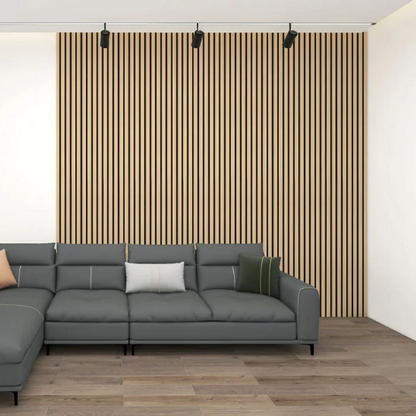 Oak Acoustic Wood Wall Panel Thin Slat Series 1 - 2400 x 600mm