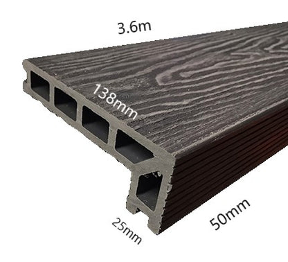 Woodgrain Composite Decking Step Edging Board 3.6m