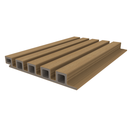 Blonde New Tech Wood Slatted Cladding