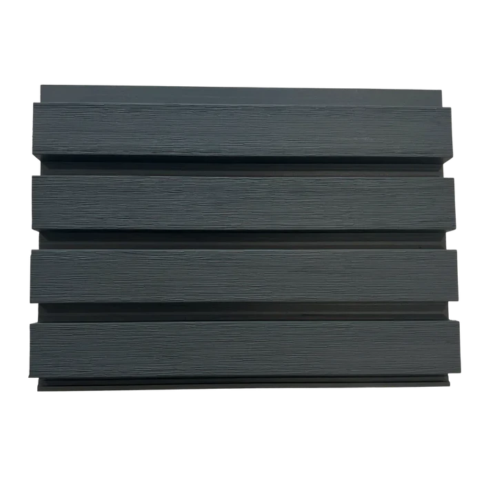 Anthracite Slatted Wall Cladding 2.5m £29.60, Matching Trim £14.50, 3.6m External & Internal Corner £29.99