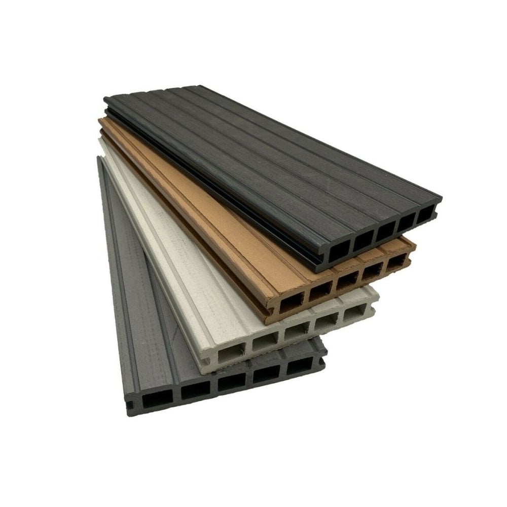 Teak Reversible Woodgrain Composite Decking Kit 3.6m Boards Luxury