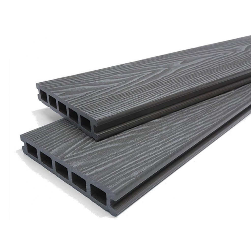 Anthracite Reversible Woodgrain Composite Decking Kit 3.6m Boards
