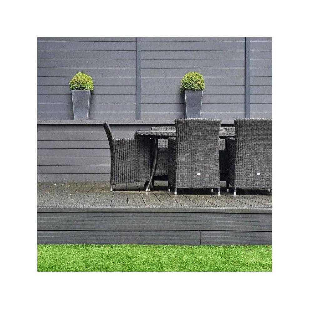 Anthracite Reversible Woodgrain Composite Decking Kit 3.6m Boards